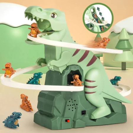 Dinosaur Chasing Race Track Slide Game with Light & Music