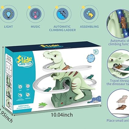 Dinosaur Chasing Race Track Slide Game with Light & Music