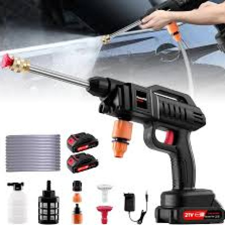 2 Battery Cordless Powerful Pressure Washer Gun