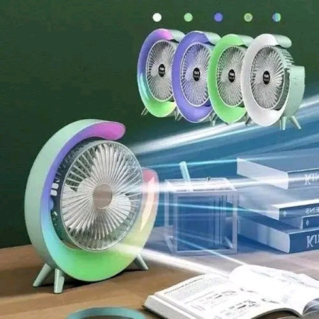 Portable Rgb Fan Adjustable Colorful Fan for Home or Office