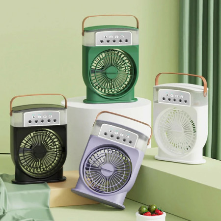 Double Battery 4000 mAh Premium Rechargeable Air Cooler Fan With Mist Flow